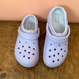 Crocs Classic Lined Purple Slip On Clogs Shoes Men's Size 9 Women's Size 11